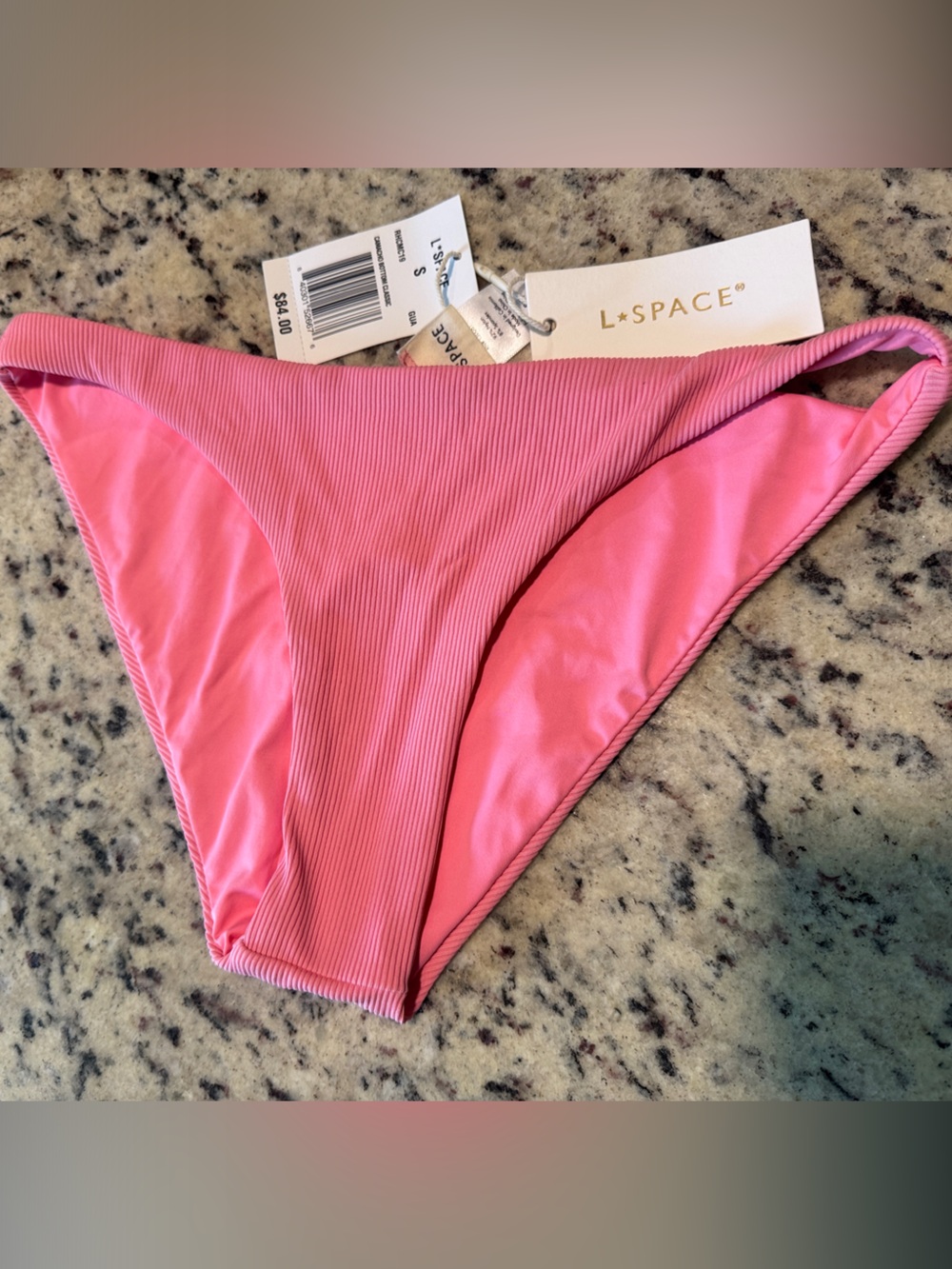 l*space Hot Pink Ribbed Bikini Bottom